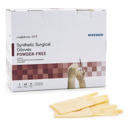 McKesson Surgical Glove McKesson Confiderm® SPT Size 8 Sterile Polychloroprene / Polyisoprene Standard Cuff Length Textured Fingertips Yellow Not Chemo Approved - Pair - 917VA-PR