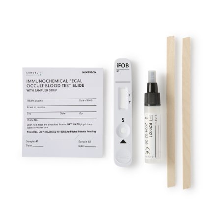 McKesson Cancer Screening Test Kit McKesson Consult™ Colorectal Cancer Screening Fecal Occult Blood Test (iFOB or FIT) Stool Sample 25 Tests CLIA Waived - Box of 25 - 4485-BX