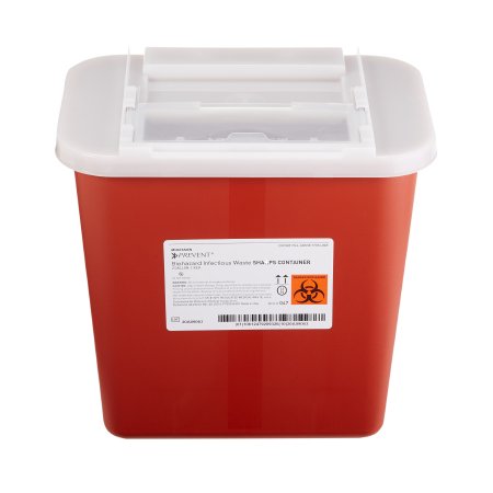 McKesson Sharps Container McKesson Prevent® Red Base 10-1/4 H X 7 W X 10-1/2 D Inch Horizontal Entry 2 Gallon - Each - 047-EA
