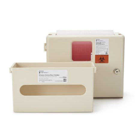 McKesson Sharps Container Cabinet / Wall Enclosure with Glove Box McKesson Prevent® Polypropylene Wall Mount Locking - Each - 2265-EA