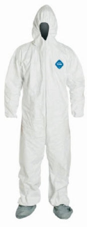 Fisher Scientific Coverall with Hood and Boot Covers DuPont™ Tyvek® X-Large White Disposable NonSterile - Case of 25 - 01-361-2D-CS