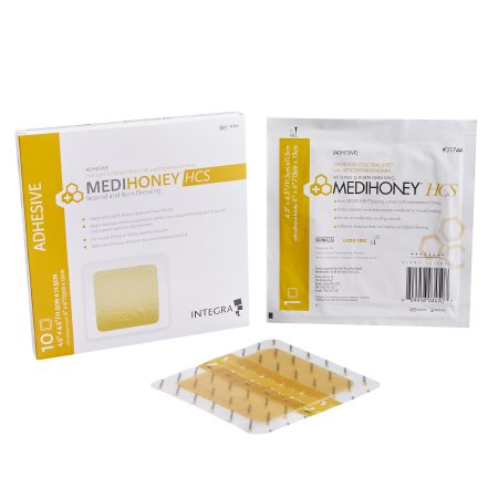McKesson Honey Wound Dressing MEDIHONEY® HCS Square 4-1/2 X 4-1/2 Inch - Box of 1 - 31744-BX