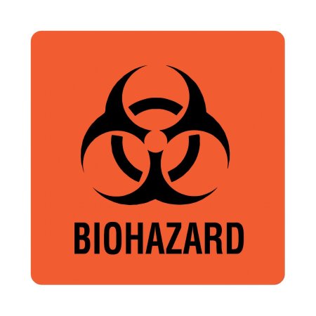 United Ad Label Pre-Printed Label UAL™ Warning Label Fluorescent Red Paper Biohazard / Symbol Black Biohazard 6 X 6 Inch - Pack of 1 - ULBH051-PK
