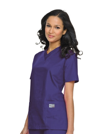 Landau Uniforms Scrub Shirt Medium Cobalt Blue 3 Pockets Short Set-In Sleeve Female - Each - 70221COBLTMED-EA
