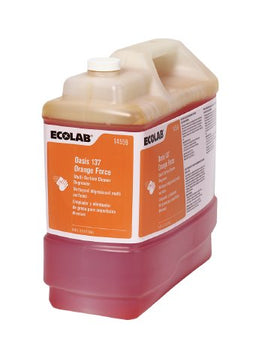 EcoLab Oasis® 137 Orange Force™ Surface Cleaner / Degreaser Nonabrasive Manual Pour Liquid Concentrate 2.5 gal. Jug Orange Scent NonSterile - Each - 6114559-EA