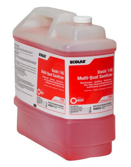 EcoLab Oasis® 146 Multi-Quat Sanitizer Surface Disinfectant Quaternary Based Manual Pour Liquid Concentrate 2.5 gal. Jug Alcohol Scent NonSterile - Each - 6100536-EA