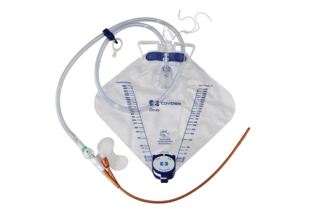 Cardinal Indwelling Catheter Tray Dover™ Premium Foley 14 Fr. 5 cc Balloon Silver Hydrogel Coated Silicone - Case of 10 - PP14XSD-CS