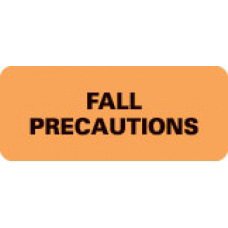 First Healthcare Products Pre-Printed Label Advisory Label Orange Paper FALL PRECAUTIONS Black Alert Label 15/16 X 2-1/4 Inch - Roll of 1 - 50724-RL