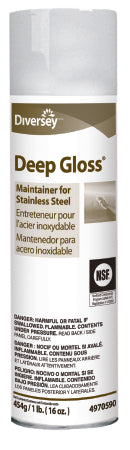 Lagasse Diversey™ Deep Gloss® Stainless Steel Cleaner Oil Based Aerosol Spray Liquid 16 oz. Can Scented NonSterile - Case of 12 - DVO94970590-CS