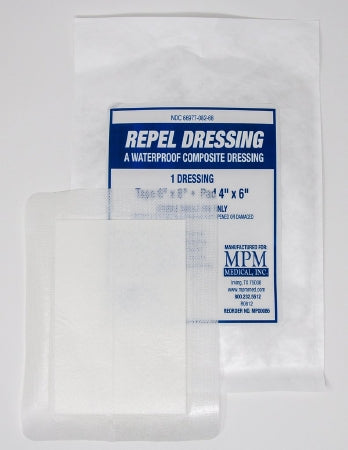 MPM Medical Composite Dressing Repel™ 6 X 8 Inch Rectangle Sterile Waterproof Film Backing - Each - MP00086-EA