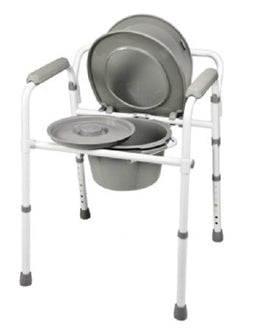 Graham-Field 3-in-1 Commode Chair Lumex® Padded Fixed Arms Steel Frame Back Bar 300 lbs. Weight Capacity - Case of 4 - 7108A-CS