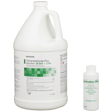 McKesson Glutaraldehyde High-Level Disinfectant REGIMEN® Activation Required Liquid 1 gal. Jug Max 28 Day Reuse - Case of 4 - 344-CS