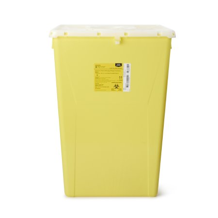 McKesson Chemotherapy Waste Container McKesson Prevent® Yellow Base 24-3/5 H X 17-3/10 W X 13 L Inch Vertical Entry 18 Gallon - Each - 2260-EA