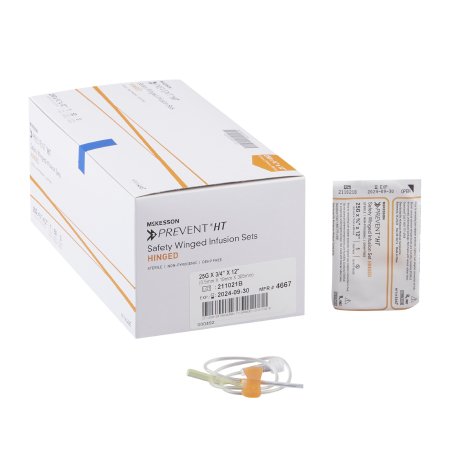 McKesson Infusion Set McKesson Prevent® 25 Gauge 3/4 Inch 12 Inch Tubing Without Port - Box of 50 - 4667-BX