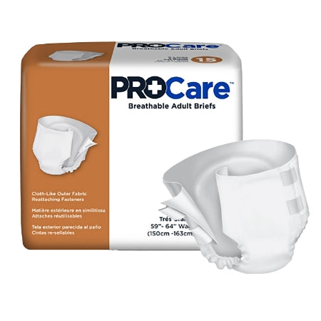 First Quality Unisex Adult Incontinence Brief ProCare™ X-Large Disposable Heavy Absorbency - Bag of 15 - CRB-014/1-BG