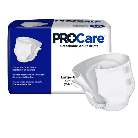 First Quality Unisex Adult Incontinence Brief ProCare™ Large Disposable Heavy Absorbency - Bag of 18 - CRB-013/1-BG