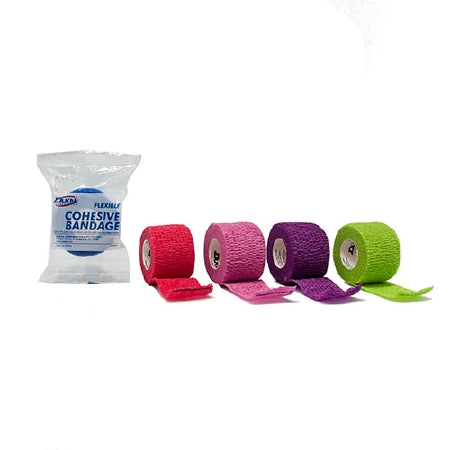 Dukal Cohesive Bandage Dukal™ 1-1/2 Inch X 5 Yard Self-Adherent Closure Assorted Colors NonSterile Standard Compression - Case of 48 - 8155AS-CS
