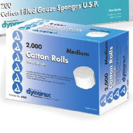 Dynarex Cotton Dental Roll Dynarex® 3/8 X 1/5 Inch 200 per Pack NonSterile Roll Shape - Case of 2000 - 3250-CS
