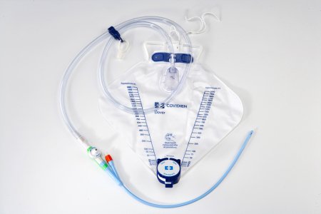 Cardinal Indwelling Catheter Tray Dover™ Foley 18 Fr. 5 cc Balloon Hydrogel Coated Silicone - Case of 10 - PP18SD-CS