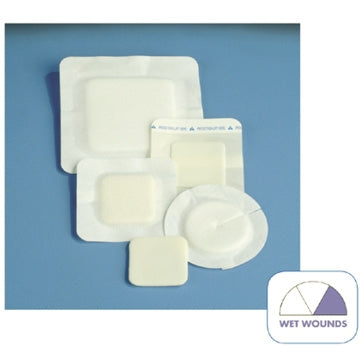 DeRoyal Foam Dressing Polyderm™ Border 6 X 6 Inch With Border Without Film Backing Nonadhesive Square Sterile - Case of 50 - 46-916-CS