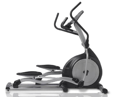 Fitness Systems Commercial Elliptical PS100 Series 2 Front Transport Wheels, Robotically Welded Heavy-Gauge Steel Frame, Dual Window Red LED 30 to 450 W 31-1/2 X 70 X 79 Inch, 21 Inch Stride - Each - PS100E-EA