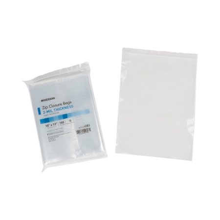 McKesson Reclosable Bag McKesson 10 X 13 Inch Polyethylene Clear Zipper Closure - Case of 10 - 4583-CS