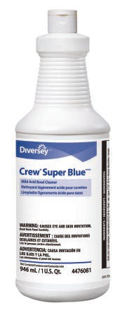 Lagasse Diversey™ Crew® Super Blue™ Toilet Bowl Cleaner Alcohol Based Manual Squeeze Liquid 32 oz. Bottle Citrus Scent NonSterile - Case of 12 - DVO94476081-CS
