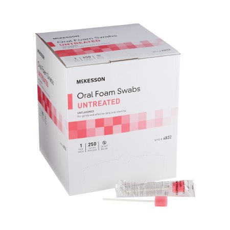 McKesson Oral Swabstick McKesson Foam Tip Untreated - Box of 250 - 4832-BX