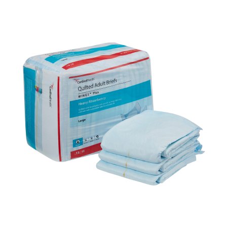 Cardinal Unisex Adult Incontinence Brief Wings™ Large Disposable Heavy Absorbency - Case of 4 - 66034-CS