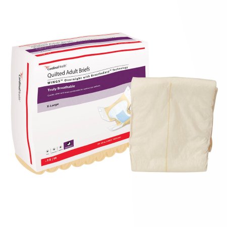 Cardinal Unisex Adult Incontinence Brief Wings™ X-Large Disposable Heavy Absorbency - Case of 4 - 67035-CS