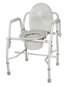 Alimed Commode Chair Alimed® Fixed Arms Steel Frame Back Bar 14 Inch Seat Width 300 lbs. Weight Capacity - Each - 75564-EA