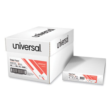 Universal® Copy Paper, 92 Bright, 3-Hole, 20 lb Bond Weight, 8.5 x 11, White, 500 Sheets/Ream, 10 Reams/Carton - CT/1 - UNV-28230-CT