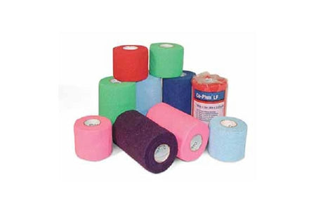 BSN Medical Cohesive Bandage Co-Plus® LF 6 Inch X 5 Yard Self-Adherent Closure Neon Pink / Light Purple / Neon Green / Red NonSterile Standard Compression - Case of 12 - 0217400-CS