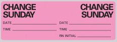 Precision Dynamics Pre-Printed Label Advisory Label Pink Paper Change Sunday Black Syringe Label 1 X 2-15/16 Inch - Roll of 1 - N-7351-RL