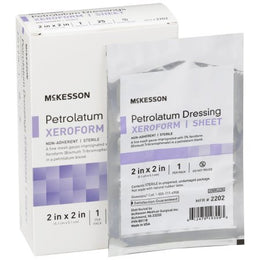 McKesson Xeroform Petrolatum Impregnated Dressing McKesson Square 2 X 2 Inch Sterile - Case of 150 - 2202-CS