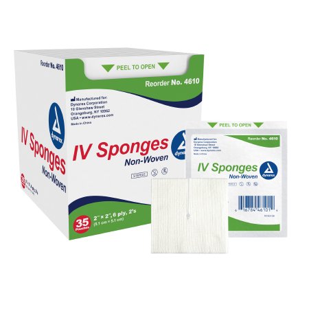 Dynarex I.V. Sponge Dynarex Nonwoven 2 X 2 Inch Sterile - Box of 1 - 4610-BX