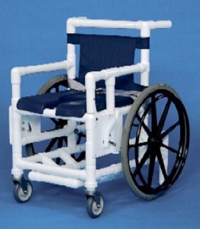 IPU Commode / Shower Chair ipu® Swing-Away Arm - Left PVC Frame Mesh Backrest 350 lbs. Weight Capacity - Each - SAC22 P MS-EA