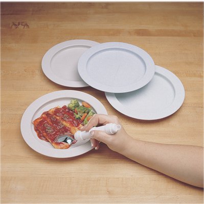 Fabrication Enterprises Plate Inner Lip™ Sandstone Reusable Plastic 9 Inch Diameter - DZ/12 - 62-0111-12-DZ