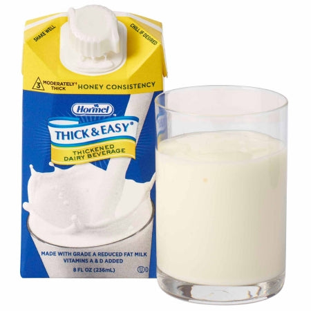 Hormel Food Sales Thickened Beverage Thick & Easy® Dairy 8 oz. Carton Milk Flavor Liquid IDDSI Level 3 Moderately Thick/Liquidized - Each - 41805-EA