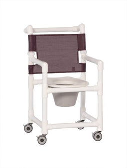 IPU Commode / Shower Chair ipu® Fixed Arms PVC Frame Mesh Backrest 21 Inch Seat Width 300 lbs. Weight Capacity - Each - SCC9150PLUM-EA