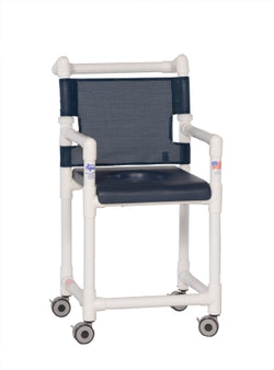 IPU Shower Chair ipu® Fixed Arms PVC Frame Mesh Backrest 21 Inch Seat Width 300 lbs. Weight Capacity - Each - SC721N-EA
