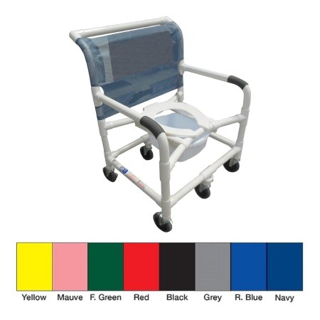 MJM International Shower Chair MJM International Fixed Arms PVC Frame Mesh Backrest - Each - 126-5HD-BAR-EA