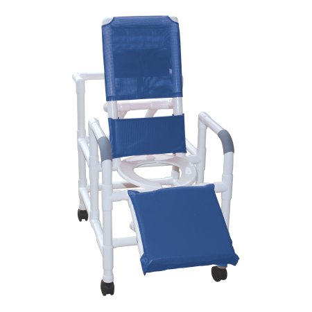 MJM International Shower Chair MJM International Fixed Arms PVC Frame Reclining Mesh Backrest 24 Inch Seat Width 325 lbs. Weight Capacity - Each - 193-EA