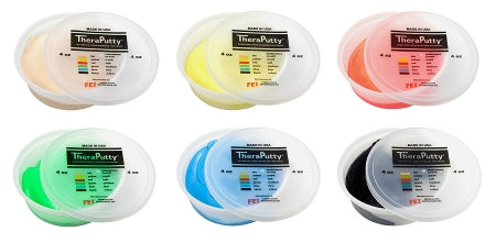 Fabrication Enterprises Therapy Putty Set CanDo® TheraPutty® 2X-Soft / X-Soft / Soft / Medium / Firm / X-Firm 6 X 4 oz. - Each - 10-1482-EA