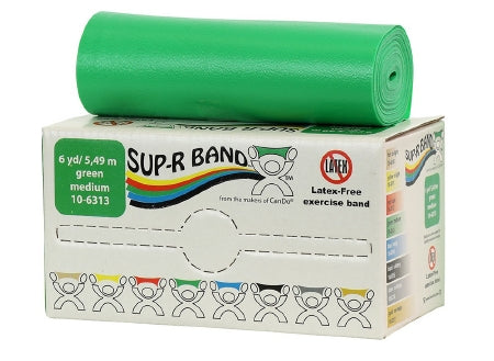 Fabrication Enterprises Exercise Resistance Band Sup-R Band® Green 5 Inch X 6 Yard Medium Resistance - Each - 10-6313-EA