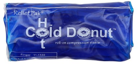 Fabrication Enterprises Hot / Cold Pack Sleeve Relief Pak® Cold nâ€™ Hot® Donut® Finger X-Small 1 Inch Inner Circumference Polyurethane / Gel Reusable - Each - 11-1530-EA