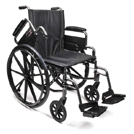 Graham-Field Lightweight Wheelchair Traveler® L4 High Strength Dual Axle Desk Length Arm Swing-Away Footrest Black Upholstery 20 Inch Seat Width Adult 250 lbs. Weight Capacity - Each - 3F020320-EA