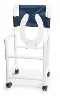 Graham-Field Commode / Shower Chair Lumex® Fixed Arms PVC Frame Mesh Backrest 300 lbs. Weight Capacity - Each - 89180-EA