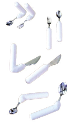 Fabrication Enterprises Soup Spoon Comfort Grip Right Handed White - Each - 61-0058R-EA