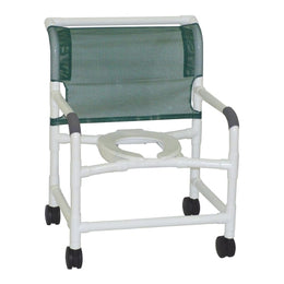 MJM International Shower Chair MJM International Fixed Arms PVC Frame Mesh Backrest with Pushbar 425 lbs. Weight Capacity - Each - 126-4-NB-NC-EA